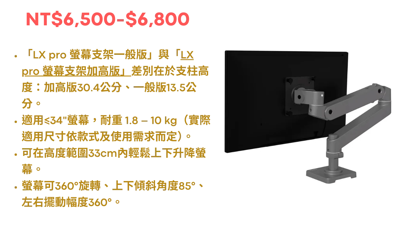 Ergotron_Single_LX_pro_規格